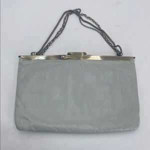 HOBO International Elegant Gray Clutch with Chain Strap